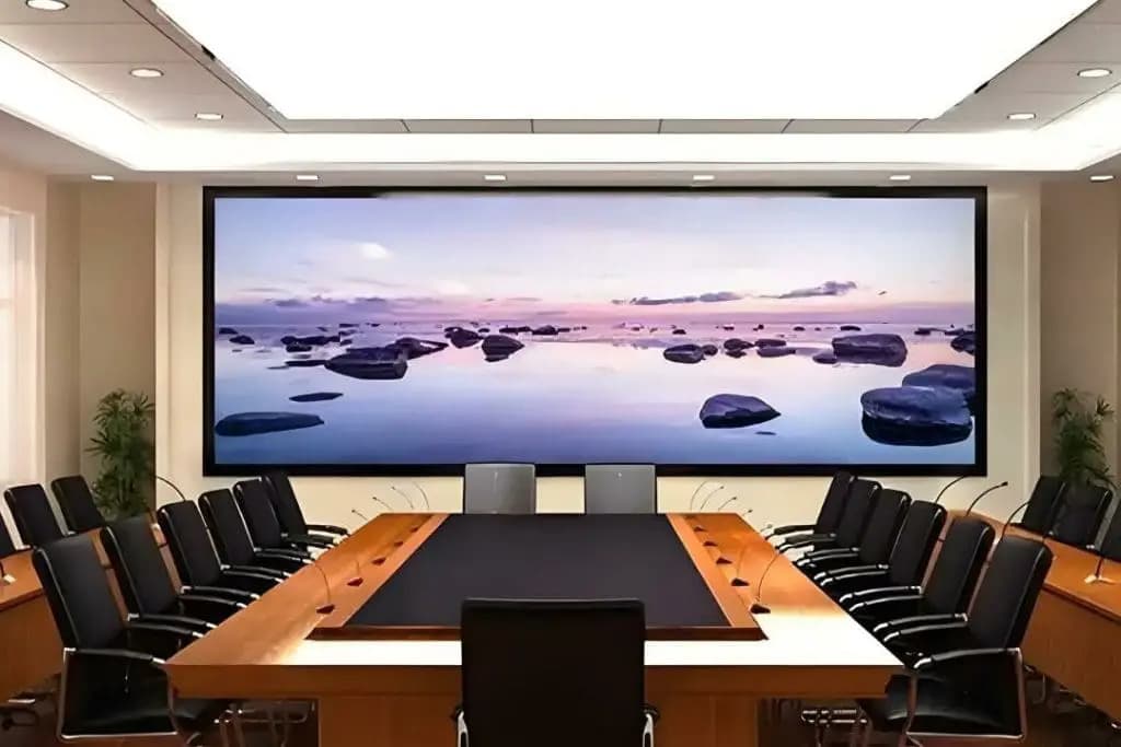 High-resolution indoor LED video wall displaying detailed visuals